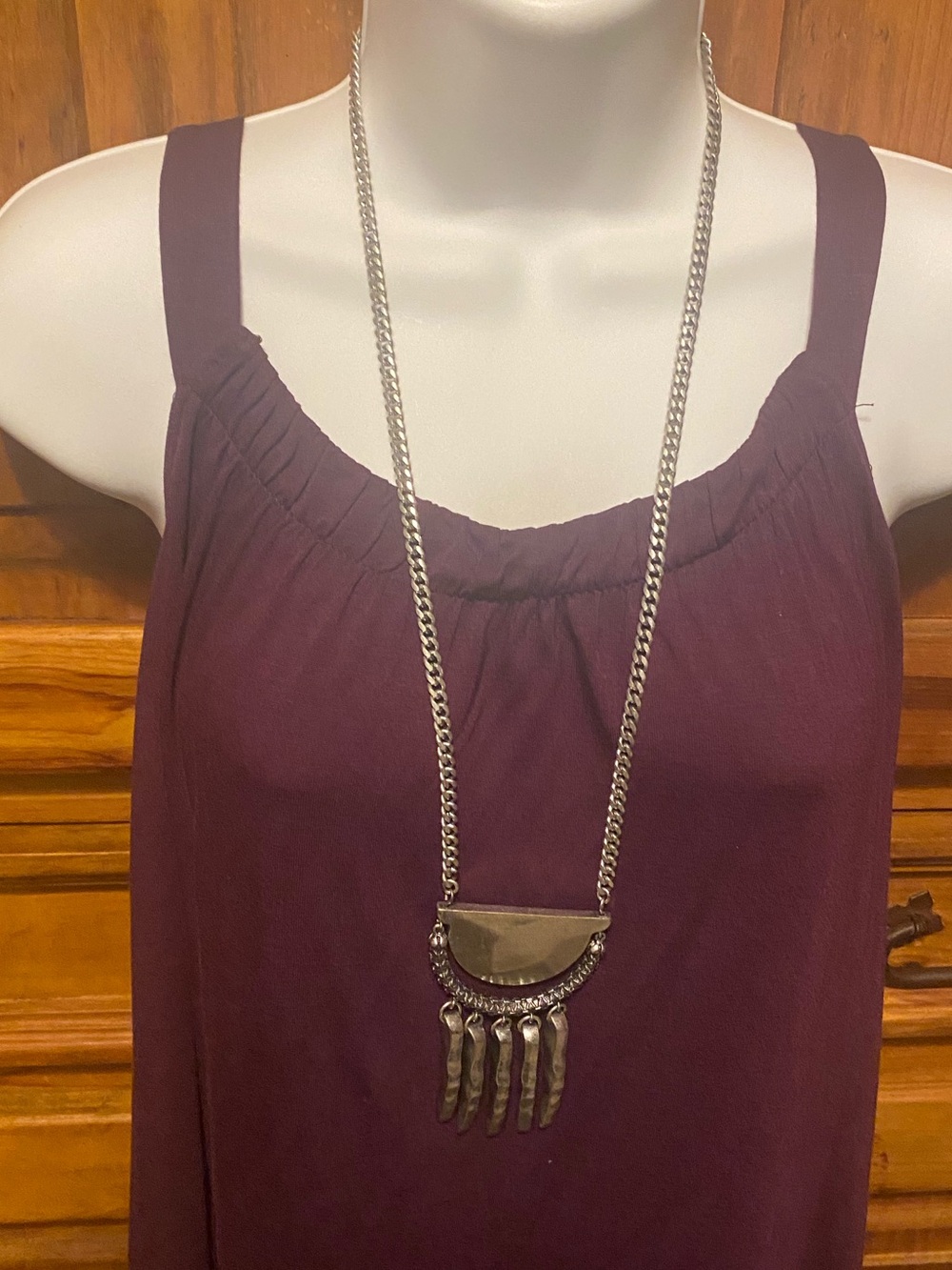 Wildlife by Heidi Klum SilverTone Boho Moon Fringe Statement Bib Necklace